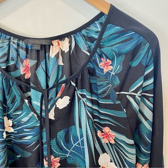 Rachel Zoe for a pea in the pod floral tropical maternity blouse size large - Picture 4 of 7